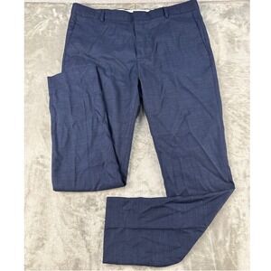 H&M Dress Pants Mens 38R Skinny Fit Blue Wool Blend EUC